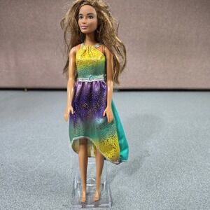 Barbie Fashion Doll Kids Multi Excellent Ombre Glitter High Low Dress